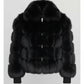 FJM0013 Black Fox Fur Parka – Luxurious Full-Pelt Black Fox, Plush Fur Lining & Suede-Trim Design Coat