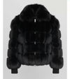 FJM0013 Black Fox Fur Parka – Luxurious Full-Pelt Black Fox, Plush Fur Lining & Suede-Trim Design Coat