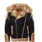 FJM0014 Men's Jordan Craig El Jefe Moto Racer Jacket – Black Coffee ‑Real Shearling Fur Biker Coat