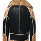 FJM0014 Men's Jordan Craig El Jefe Moto Racer Jacket – Black Coffee ‑Real Shearling Fur Biker Coat