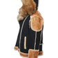 FJM0014 Men's Jordan Craig El Jefe Moto Racer Jacket – Black Coffee ‑Real Shearling Fur Biker Coat