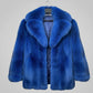 FJF0004 Women's Sapphire Sky Blue Fox Fur Jacket – Plush Winter Luxe Jacket for Bold Elegance Coat