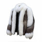 FJF0005 Women's Fox Fur Jacket, Slim fit Short White-Silver Fox Fur Jacket, Warm Cozy Outerwear for Parties & Everyday Fashion