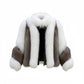 FJF0005 Women's Fox Fur Jacket, Slim fit Short White-Silver Fox Fur Jacket, Warm Cozy Outerwear for Parties & Everyday Fashion