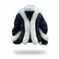 FJF0006 Women’s Luxury Black & White Fox Fur-Style Winter Jacket – Premium Short-Length Fashion Jacket