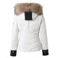 FPJ0002 Women’s Premium Insulated Ski Jacket with Luxe Faux-Fur Hood – Warm Winter Snow Jacket in White, Red & Black