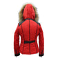 FPJ0002 Women’s Premium Insulated Ski Jacket with Luxe Faux-Fur Hood – Warm Winter Snow Jacket in White, Red & Black