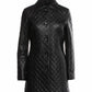 LCF0005 Women’s Premium Leather Long Coat – Elegant Winter Outerwear | Classic Stylish Overcoat