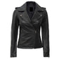 LJF0023 Women’s Classic Black Biker Leather Jacket – Timeless Moto Style Real Leather Outerwear