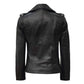 LJF0023 Women’s Classic Black Biker Leather Jacket – Timeless Moto Style Real Leather Outerwear