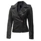 LJF0023 Women’s Classic Black Biker Leather Jacket – Timeless Moto Style Real Leather Outerwear
