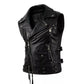 LJM002 Men’s Sleeveless Biker Leather Vest – Premium Black Motorcycle Style Jacket