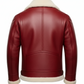 FJM0020 Men's Santa Red Real Shearling Fur Leather Jacket – Festive & Warm Winter Coat