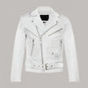LJM0063 Men’s White Premium Leather Jacket – Sheep Leather, Slim Fit & Timeless Classic Style