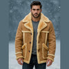 MFC009  Men's REAL 100% Sheepskin Leather Genuine Shearling Fur Marlboro Trench Biker Coat Jacket