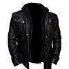 LJM0075 Men’s Premium Hooded Winter Leather Jacket – Warm, Lightweight & Outerwear for Everyday Use Coat
