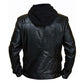 LJM0075 Men’s Premium Hooded Winter Leather Jacket – Warm, Lightweight & Outerwear for Everyday Use Coat