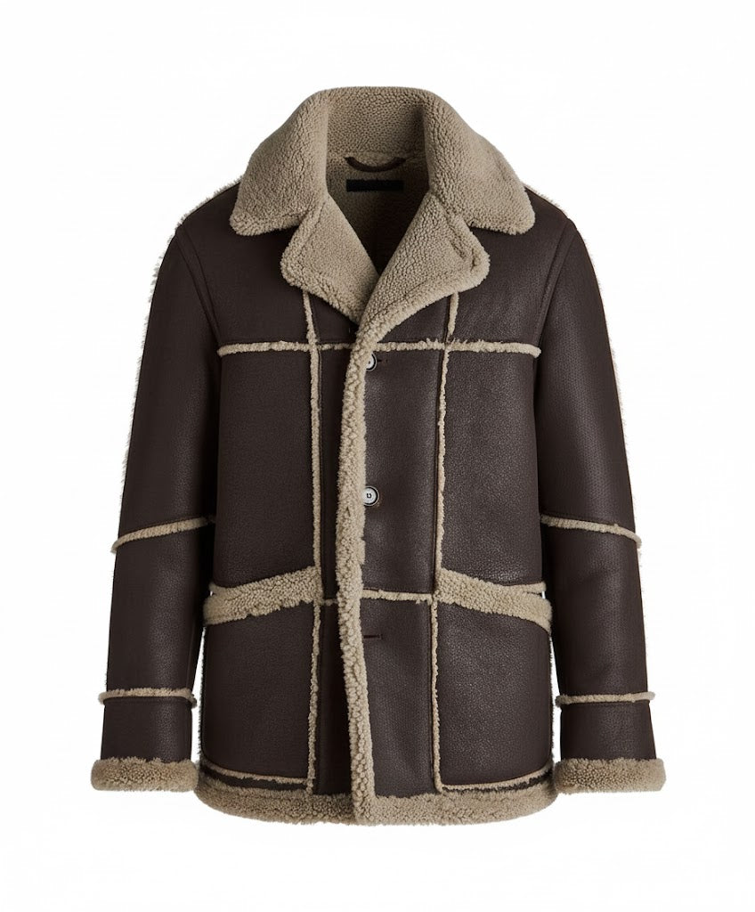 FJM0019 Men’s Premium Winter Fur Jacket – Luxury Warm Lined Long Jacket Inspired by Iconic Vintage Styles Coat