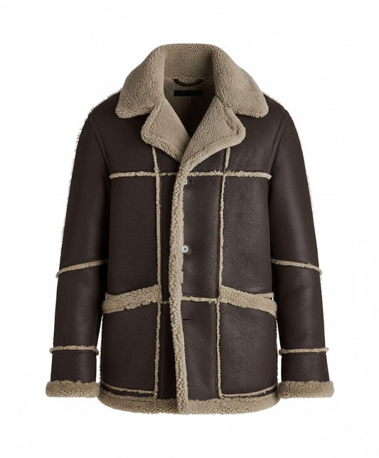 FJM0019 Men’s Premium Winter Fur Jacket – Luxury Warm Lined Long Jacket Inspired by Iconic Vintage Styles Coat