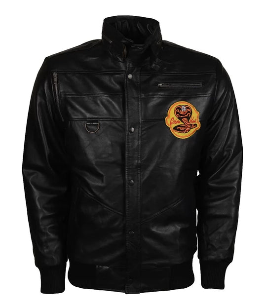 LJM0078 Men’s Cobra Kai Faux Leather Biker Jacket | Premium Black Motorcycle Jacket (Inspired by Johnny Lawrence)