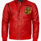 LJM0079 Men's Cobra Kai Red Classic Jacket Inspired By Johnny Lawrence | Men’s Faux Leather Biker Jacket