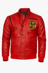 LJM0079 Men's Cobra Kai Red Classic Jacket Inspired By Johnny Lawrence | Men’s Faux Leather Biker Jacket