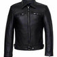 LJM0085 Men’s Classic Black Leather Harrington-Style Moto Jacket | Premium Genuine Leather Biker Jacket