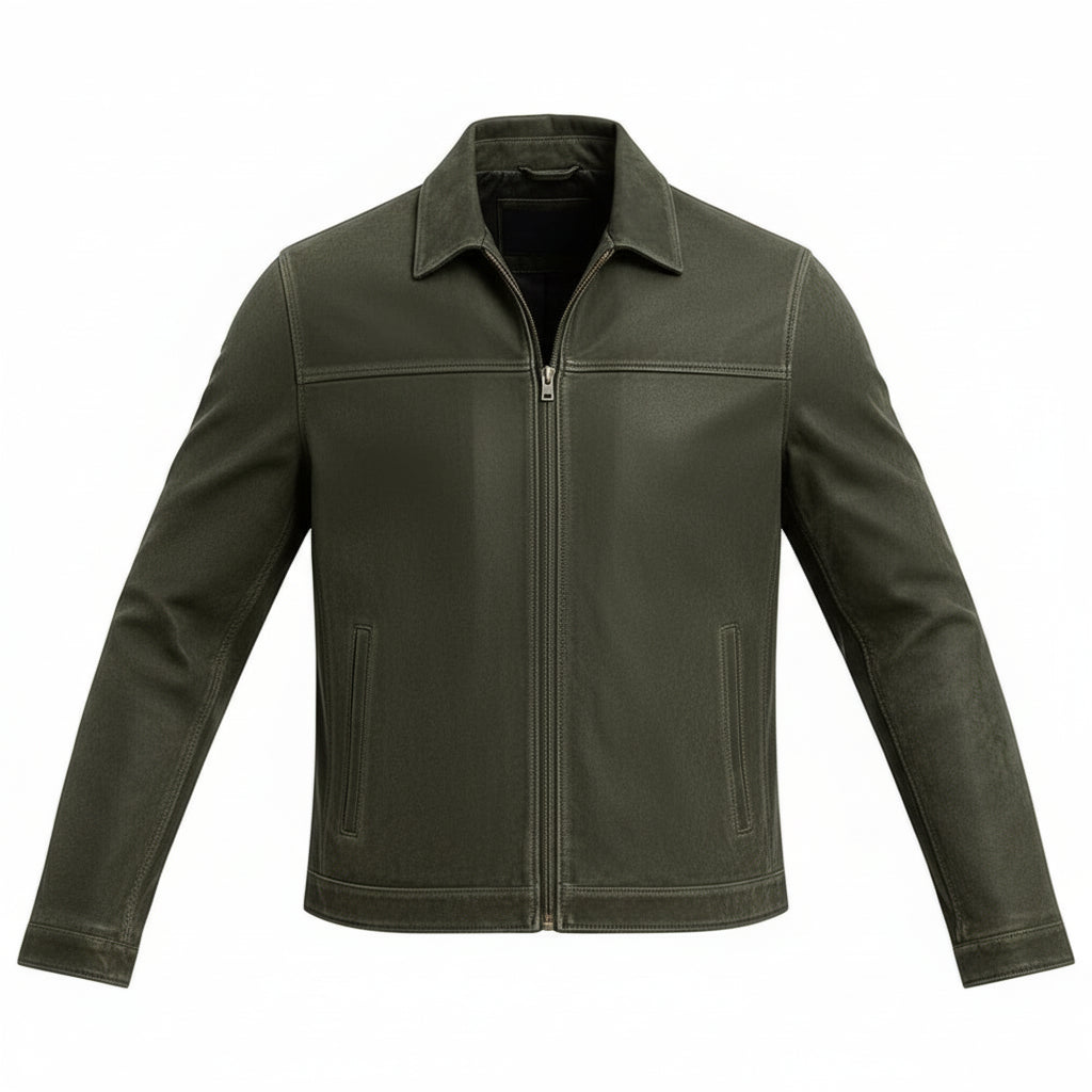 LJM0088 Men's Jacket – Premium Urban Bomber in Brown, Black & green | Versatile Leather-Look Outerwear Coat