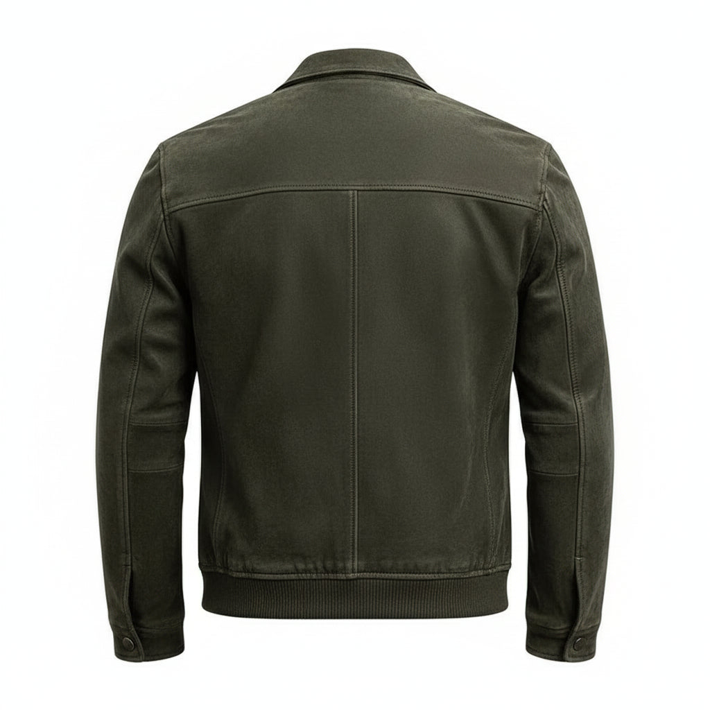 LJM0088 Men's Jacket – Premium Urban Bomber in Brown, Black & green | Versatile Leather-Look Outerwear Coat