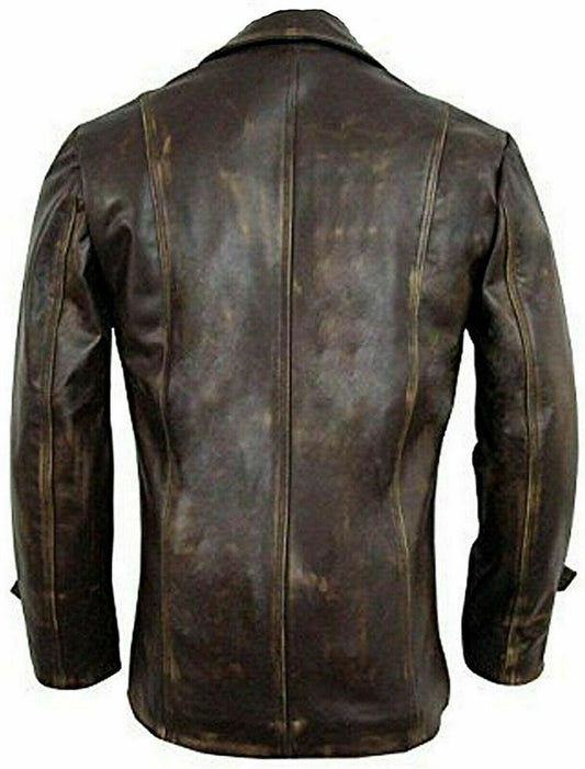 LJM008 Men's Dean Winchester Supernatural Vintage Distressed Brown Real Leather Jacket