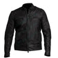 LJM009 Men’s Black Cafe Racer Genuine Leather Jacket – Classic Motorcycle Biker Slim Fit Outerwear