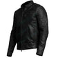 LJM009 Men’s Black Cafe Racer Genuine Leather Jacket – Classic Motorcycle Biker Slim Fit Outerwear
