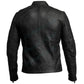 LJM009 Men’s Black Cafe Racer Genuine Leather Jacket – Classic Motorcycle Biker Slim Fit Outerwear