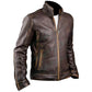 LJM011 Men’s Vintage Distressed Brown Café Racer Real Leather Biker Jacket | Classic Motorcycle Style