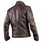 LJM011 Men’s Vintage Distressed Brown Café Racer Real Leather Biker Jacket | Classic Motorcycle Style