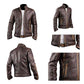 LJM011 Men’s Vintage Distressed Brown Café Racer Real Leather Biker Jacket | Classic Motorcycle Style