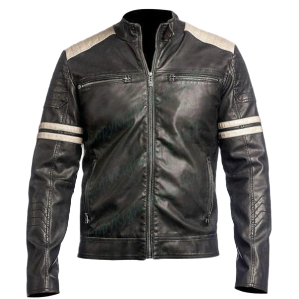 LJM012 Men’s Cafe Racer Black Vintage Retro Genuine Leather Biker Jacket – 2020 Edition