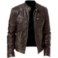 LJM017 Men’s Vintage Brown Café Racer Retro Biker Real Leather Jacket – Stylish Distressed Cowhide