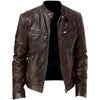 LJM017 Men’s Vintage Brown Café Racer Retro Biker Real Leather Jacket – Stylish Distressed Cowhide