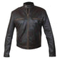 LJM020 Men’s Contraband Slim Fit Distressed Real Cowhide Leather Biker Jacket – Mark Wahlberg Inspired