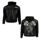 LJM021 Men’s SOA Hoodie Style Black Real Leather Biker Jacket | Sons of Anarchy Inspired