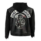 LJM021 Men’s SOA Hoodie Style Black Real Leather Biker Jacket | Sons of Anarchy Inspired