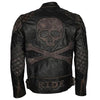 LJM023 Men’s Motorcycle Fashion Skull Vintage Brown Biker Real Leather Jacket – Ride With Attitude