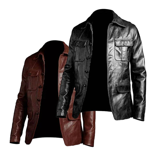 LJM025 Men’s Blazer Wear Genuine Leather Jacket – M026 Classic Formal Easy Rider (Black & Brown)