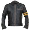 LJM026 Men’s Biker Support Distressed Café Racer Black Retro Real Leather Jacket –