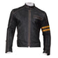 LJM026 Men’s Biker Support Distressed Café Racer Black Retro Real Leather Jacket –