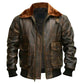 LJM027 Men's G-1 Aviator A-2 Distressed Brown Bomber Flight Real Leather Jacket