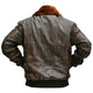 LJM027 Men's G-1 Aviator A-2 Distressed Brown Bomber Flight Real Leather Jacket