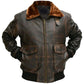 LJM027 Men's G-1 Aviator A-2 Distressed Brown Bomber Flight Real Leather Jacket