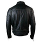 LJM031 Men’s 100% Genuine Solid Black Leather Jacket + Free Authentic Leather Wallet Bundle